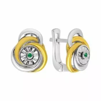 Серебряные серьги с изумрудами