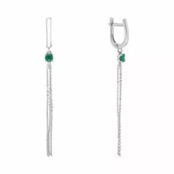 Серебряные серьги с изумрудами