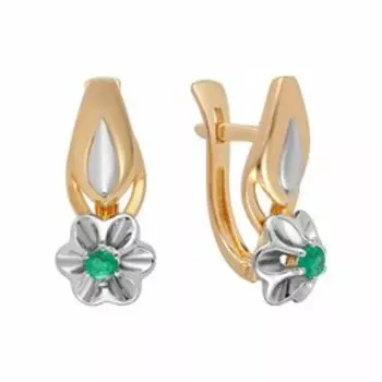 Серебряные серьги с изумрудами