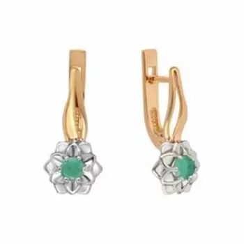 Серебряные серьги с изумрудами