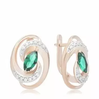 Серебряные серьги с изумрудом