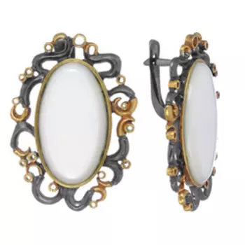 Серебряные серьги с кахолонгом