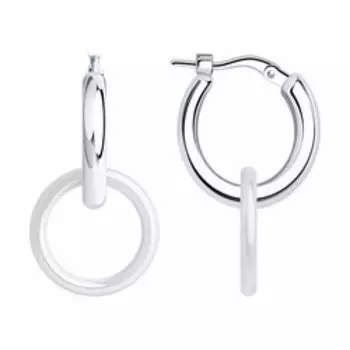 Серебряные серьги-конго с керамикой