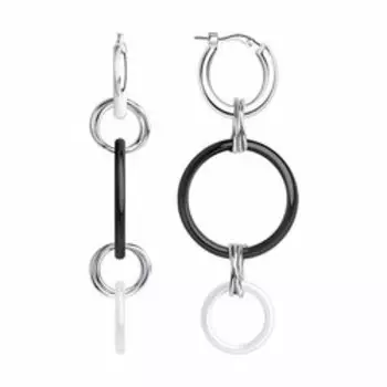 Серьги из серебра с керамическими вставками