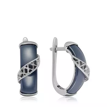 Серебряные серьги с керамикой