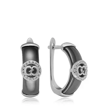 Серебряные серьги с керамикой