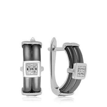 Серебряные серьги с керамикой