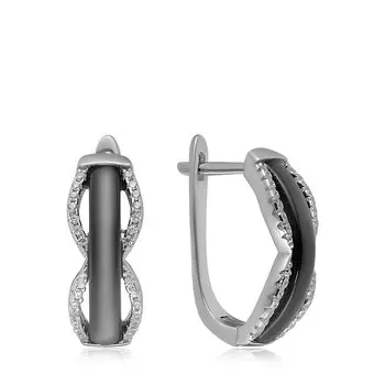 Серебряные серьги с керамикой