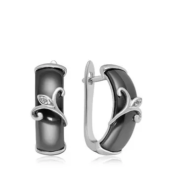 Серебряные серьги с керамикой