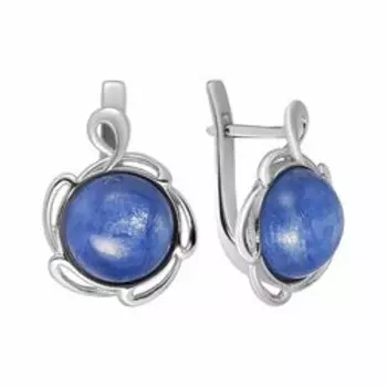 Серебряные серьги с кианитами