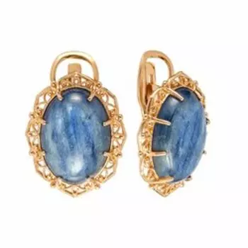 Серебряные серьги с кианитами