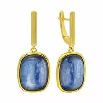 Серебряные серьги с кианитами