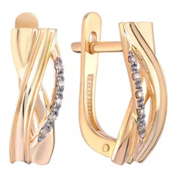 Серебряные серьги с коньячными бриллиантами