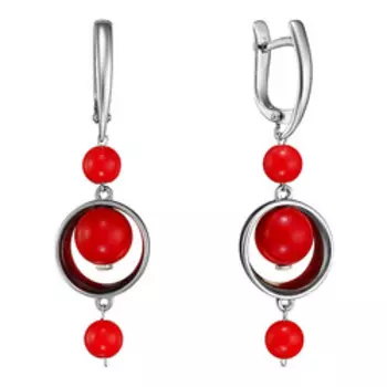 Серебряные серьги с кораллами