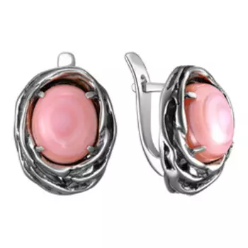 Серебряные серьги с кораллами