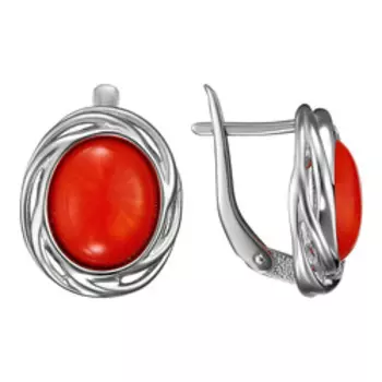 Серебряные серьги с кораллами