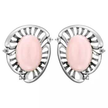 Серебряные серьги с кораллами и топазами