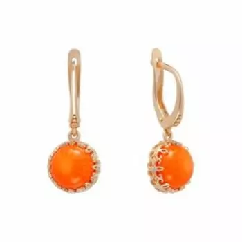 Серебряные серьги с кораллом