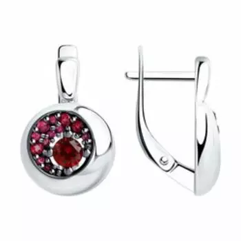 Серебряные серьги с корундами