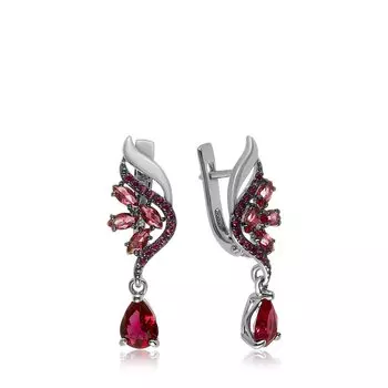 Серебряные серьги с корундами