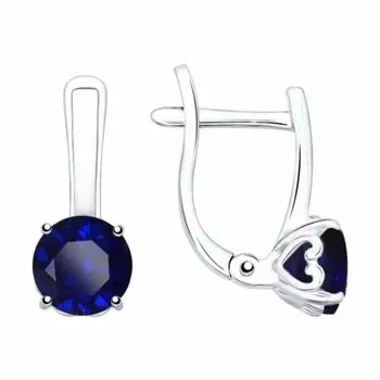 Серебряные серьги с корундами