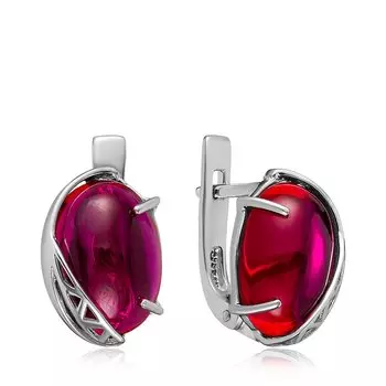 Серебряные серьги с корундами
