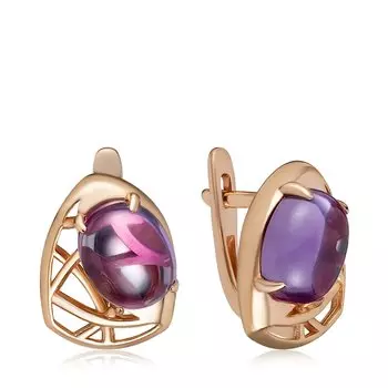 Серебряные серьги с корундом