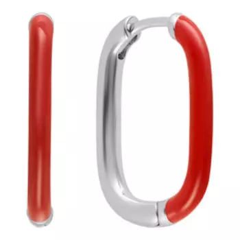 Серебряные серьги с красной эмалью