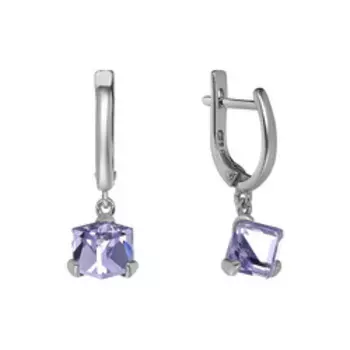 Серебряные серьги с кристаллами Swarovski