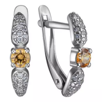 Серебряные серьги с кристаллами Swarovski