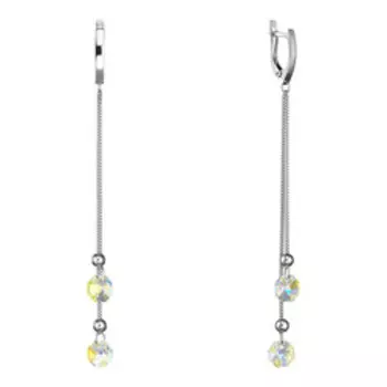 Серебряные серьги с кристаллами Swarovski