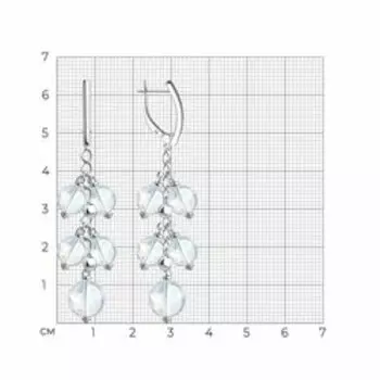 Серебряные серьги с кристаллами Swarovski