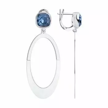 Серебряные серьги с кристаллами Swarovski