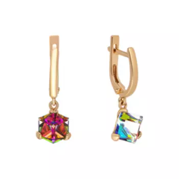 Серебряные серьги с кристаллами Swarovski Мистик