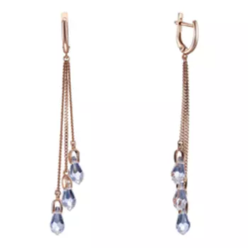 Серебряные серьги с кристаллами Swarovski плетение "Панцирное"