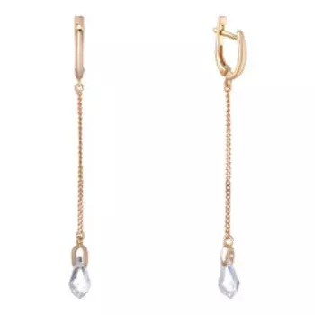 Серебряные серьги с кристаллами Swarovski плетение "Панцирное"