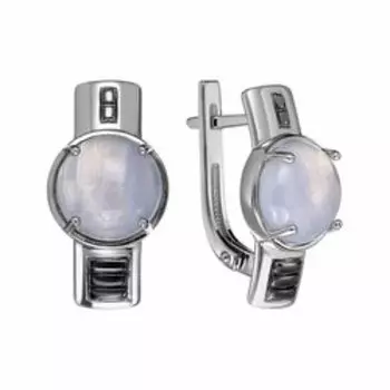 Серебряные серьги с кружевным агатом