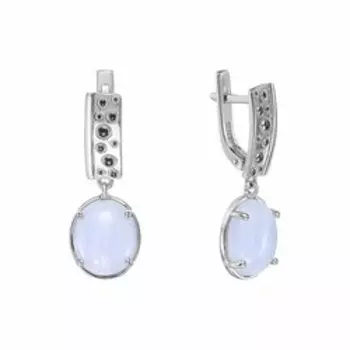 Серебряные серьги с кружевным агатом