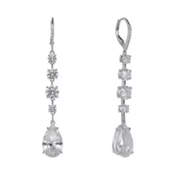 Серебряные серьги с кубическим цирконием