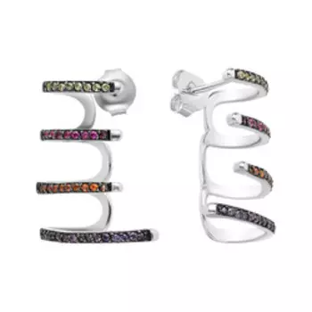 Серебряные серьги с кубическим цирконием