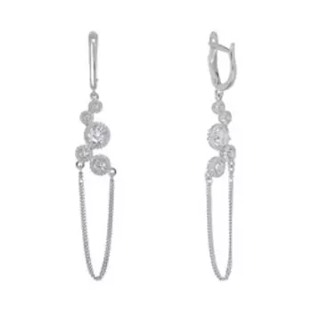 Серебряные серьги с кубическим цирконием