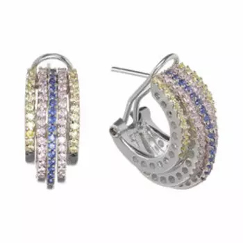 Серебряные серьги с кубическим цирконием