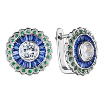 Серебряные серьги с кубическим цирконием