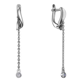 Серебряные серьги с кубическим цирконием