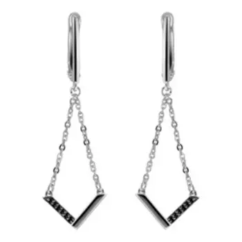 Серебряные серьги с кубическим цирконием