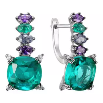 Серебряные серьги с кубическим цирконием