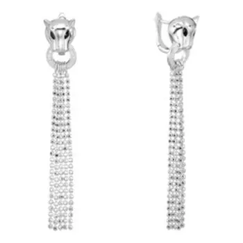 Серебряные серьги с кубическим цирконием "Пантеры"