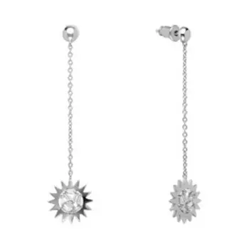 Серебряные серьги с кубическим цирконием "Солнце"
