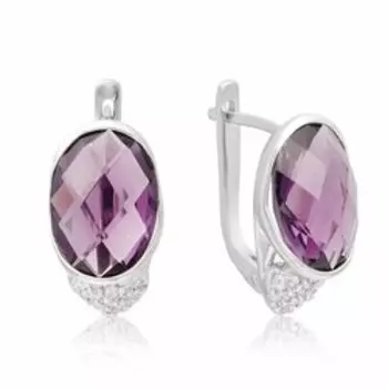 Серебряные серьги с кварцем