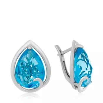 Серебряные серьги с кварцем